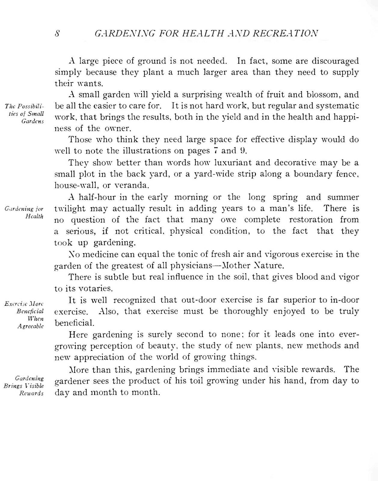 Gardening For Health And Recreation 1910 (28 Pages)