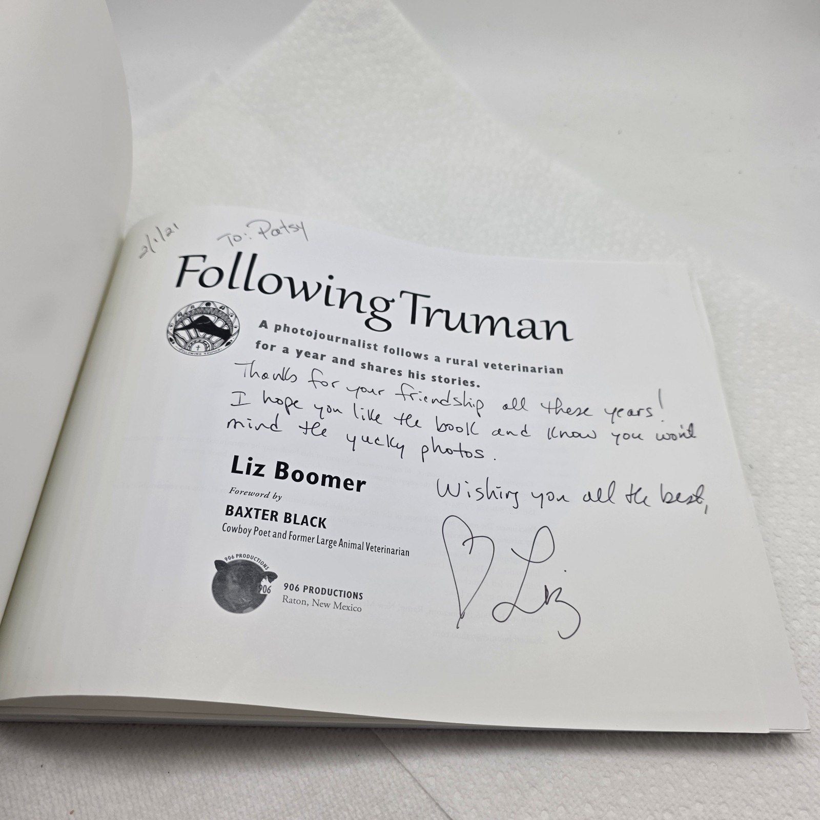 SIGNED Following Truman Raton, New Mexico Rural Veterinarian Photography Book