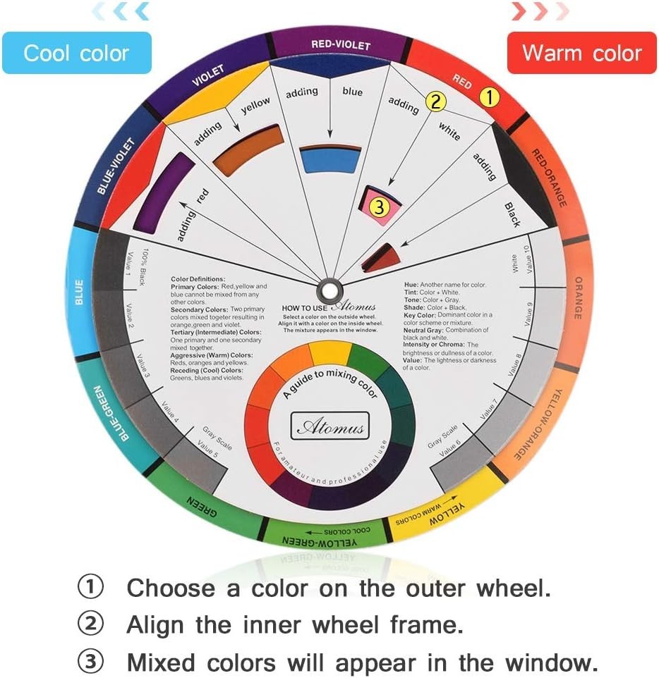 9.25-Inch Color Mixing Blending Wheel – Perfect for Makeup and Tattoo Artists