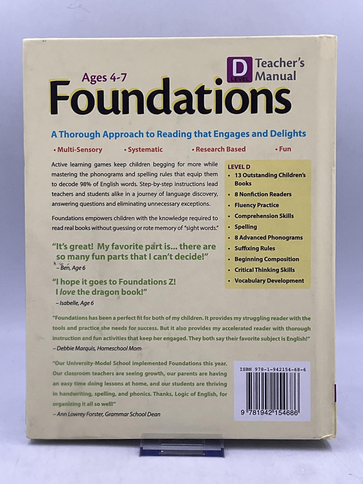 Foundations Level D Teacher’s Manual By Denise Eide Logic Of English Yellow