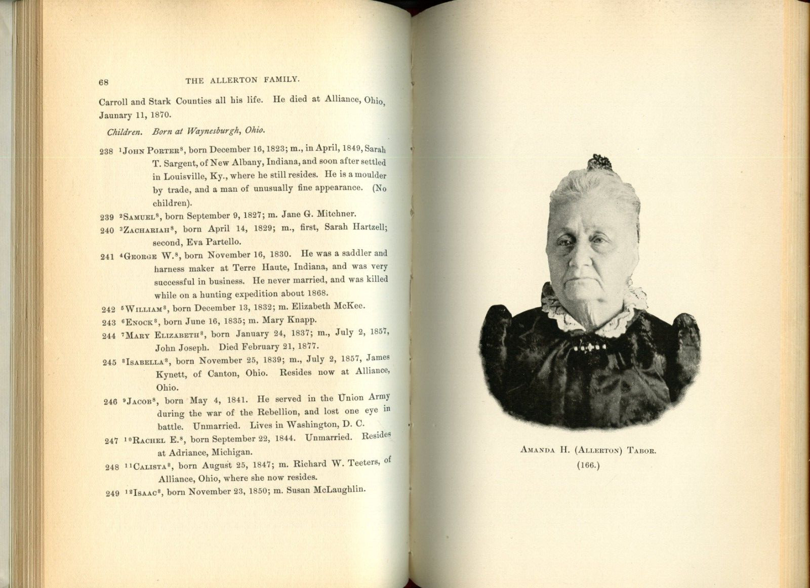 Allerton Family 1585-1885 by Walter S Allerton Horace Currier Genealogy HB Ills