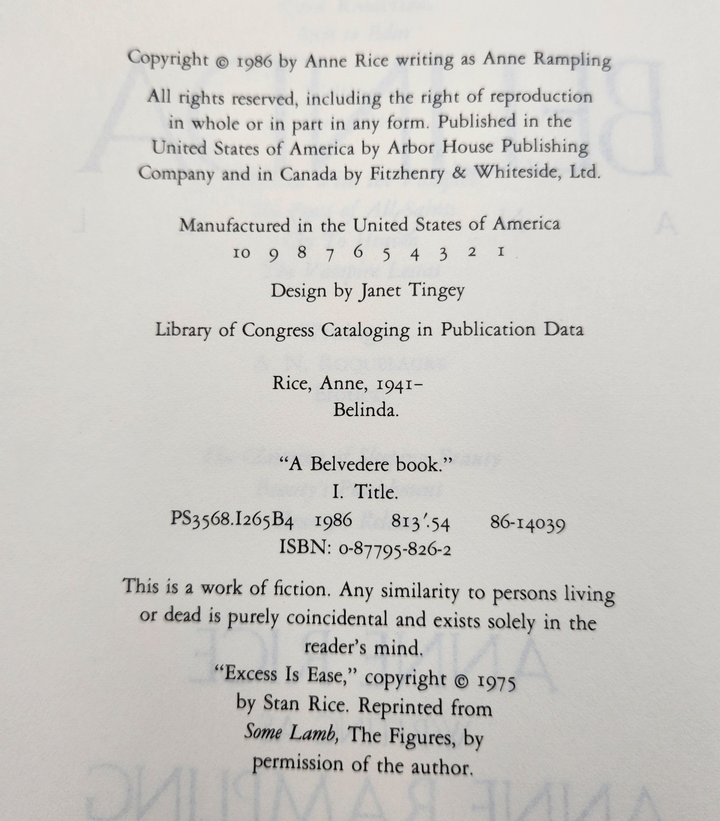 Anne Rice Prince Lestat and the Realms of Atlantis Blood Communion Belinda