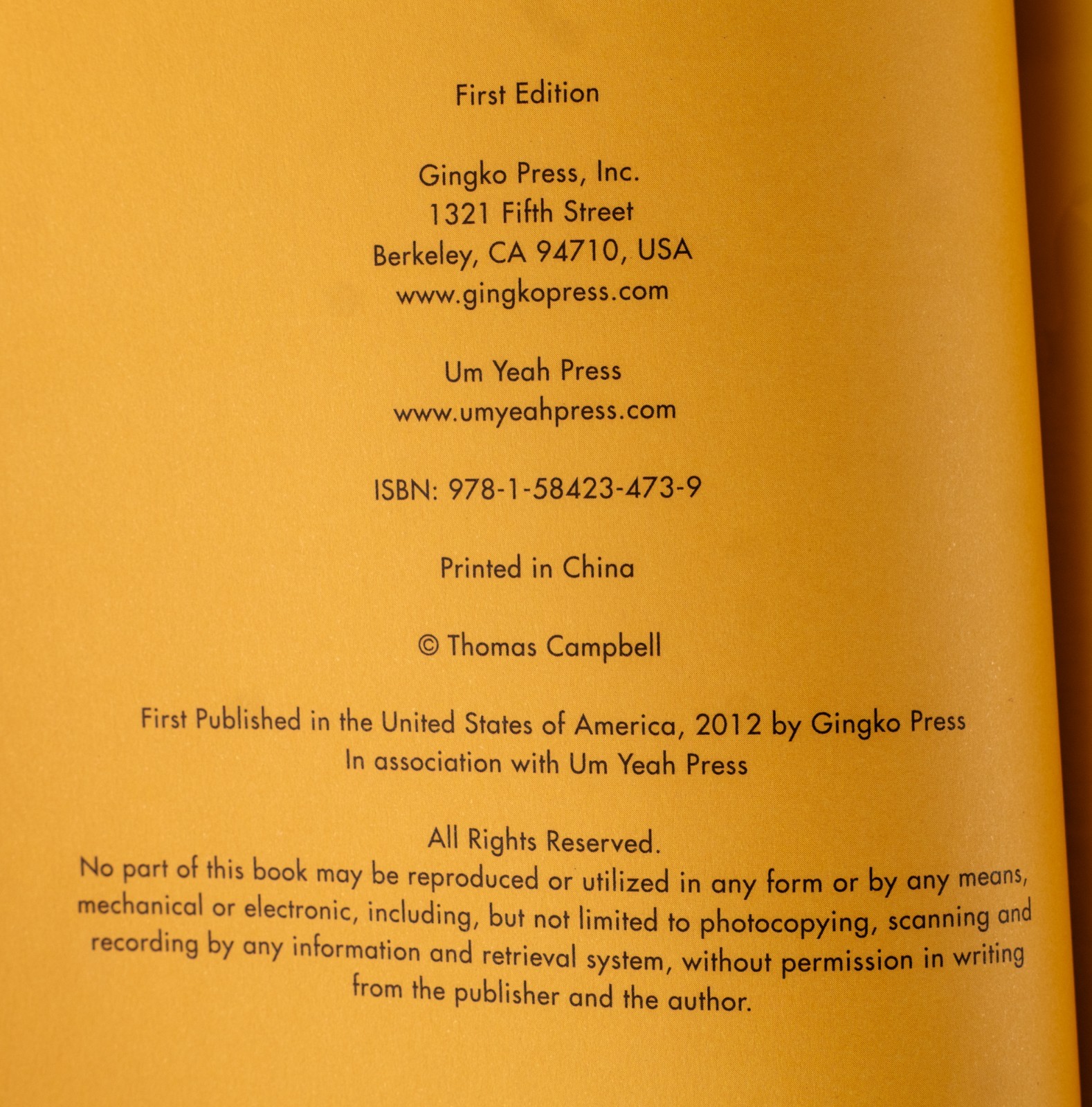 From Ummmm to Der Via Thomas Campbell 2012 1st Edition Stated HC Used