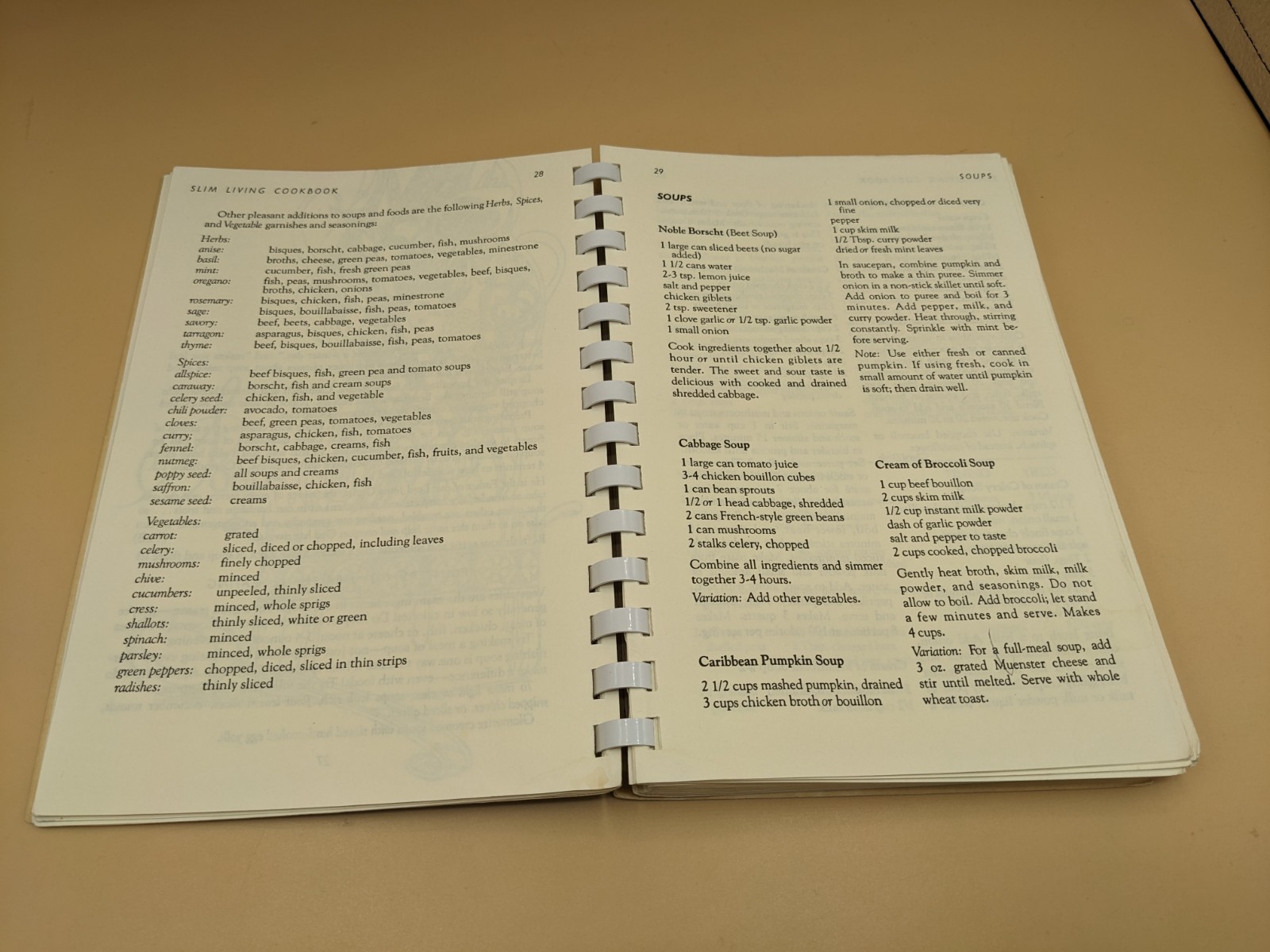 Cookbook: The Slim Living Cookbook 1981 Over 500 Recipes Spiral PB Pages 181
