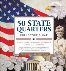 50 State Quarters Map (includes space – Map, by Peter Pauper Press – Very Good