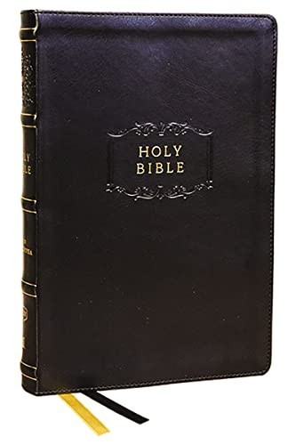 KJV, Center-Column Reference Bible with Apocrypha-Black Leathersoft-New