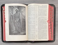 Leather Bible Nelson 1944 Pronouncing Bourgeois KJV Reference Indexed Clean Text