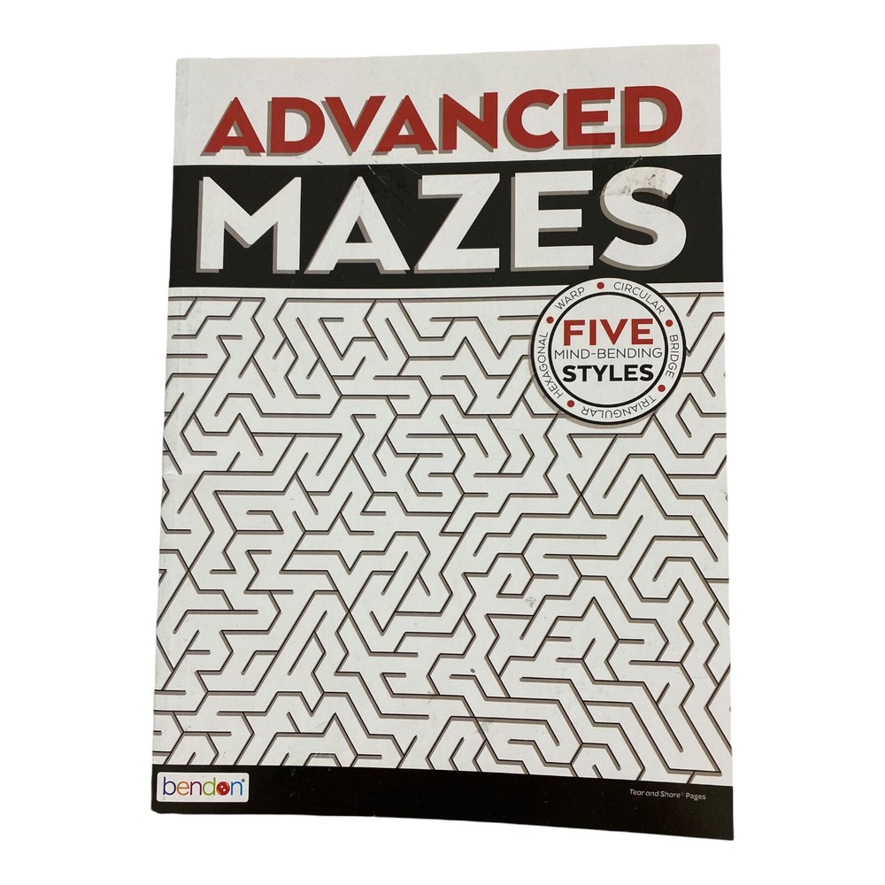 Advanced Mazes Puzzle Book Five Styles Warp Circular Bridge Triangle Hexagon