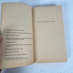 All Judgment Fled James White 1970 First Printing Science Fiction Ballantine