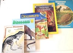 Vintage Dinosaur Kids Book Bundle ~ Dinosaurs National Geographic Illustrated