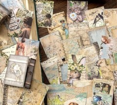 Tiny Book Filled W/ Pull Out Pictures SPRING PASTORAL 60 Pages Note Paper FLORAL