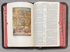 Leather Bible Nelson 1944 Pronouncing Bourgeois KJV Reference Indexed Clean Text
