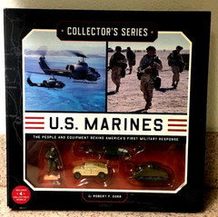 USMC Marines Collector’s Series Illustrated Photograph Book & 4 Collectible Toys