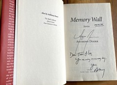 MEMORY WALL: STORIES by ANTHONY DOERR 2010 *SIGNED* FIRST PRINTING HC/DJ FICTION