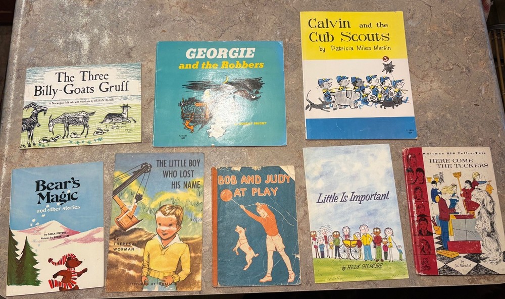 Lot of 8 vintage children’s pb books -Bear, Boy,Calvin,Georgie,Tuckers,BillyGoat