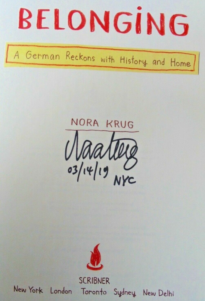 Nora Krug, BELONGING *Signed, Dated & NYC* 2018 HCDJ 1ST.1ST. Book Event Signed!