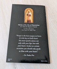 St Padre Pio Devotions Booklet First Class Relic Shrine Pietrelcina New York