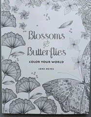 Blossoms & Butterflies Color Your World Coloring Book Jane Heyes B2 New