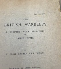 British Warblers History Problems Their Lives H. Eliot Howard 1907 1909 1909