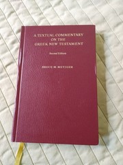 A Textual Commentary on the Greek New Testament, Second Edition 1994, Very Good