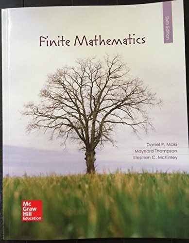 FINITE MATHEMATICS CUSTOM – Paperback, by Maki Daniel; Thompson – Very Good