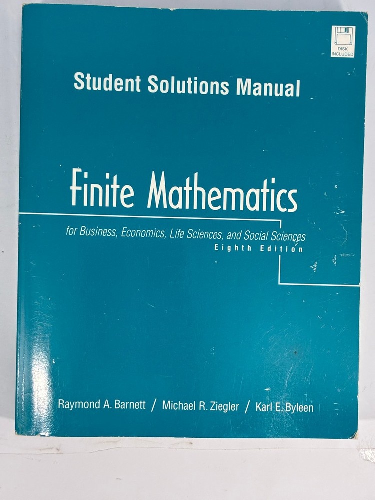 Finite Mathematics Student Solutions Manual Barnett Ziegler Byleen 1999 8th Ed