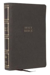 Nkjv, Compact Center-Column Reference Bible, Gray Leathersoft, Red Letter,: New
