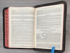 Leather Bible Nelson 1944 Pronouncing Bourgeois KJV Reference Indexed Clean Text