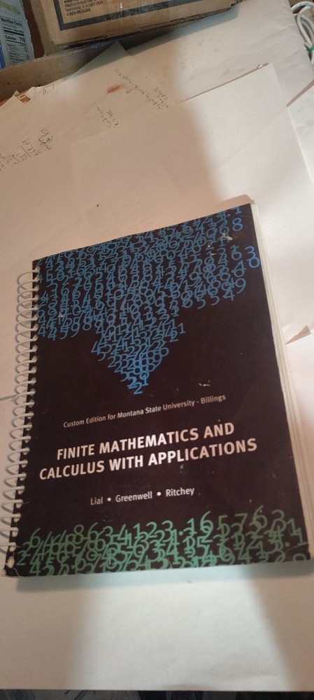 Finite Mathematics and Calculus with Applications book Margaret Lial CUSTOM ED.