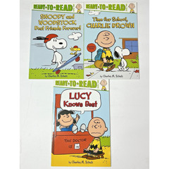 3 Ready to Read Level 2 Time for School Charlie Brown Snoopy Lucy Paperback Book