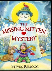 SIGNED Steven Kellogg MISSING MITTEN MYSTERY w/Sketch NICE Illus. 2000 HC/DJ VTG