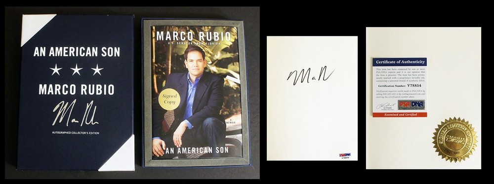 MARCO RUBIO SIGNED & PSA-CERTIFIED Premiere Collectibles Ltd Ed AN AMERICAN SON!