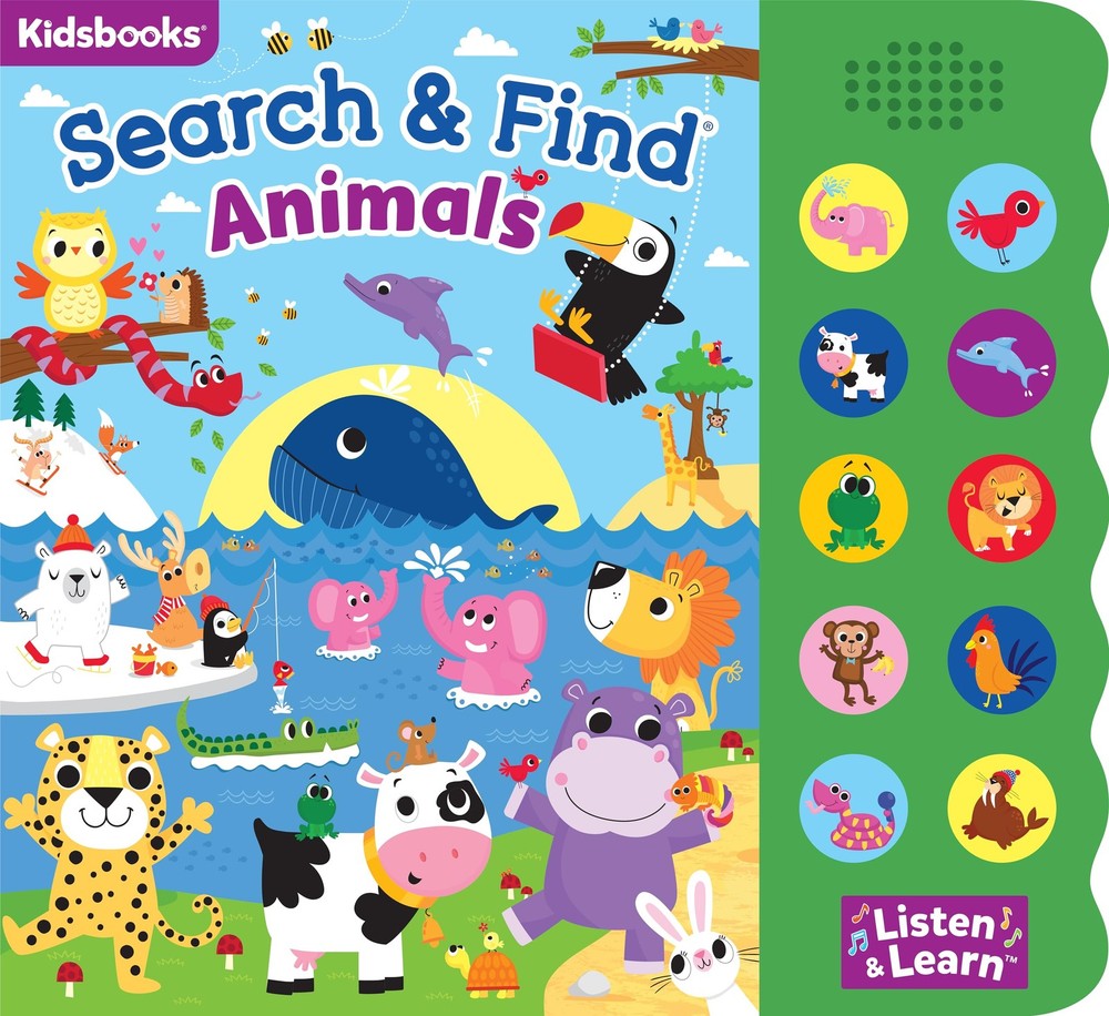 Search & Find Animals – Interactive Sound Book with 10 Buttons | Toddler L…