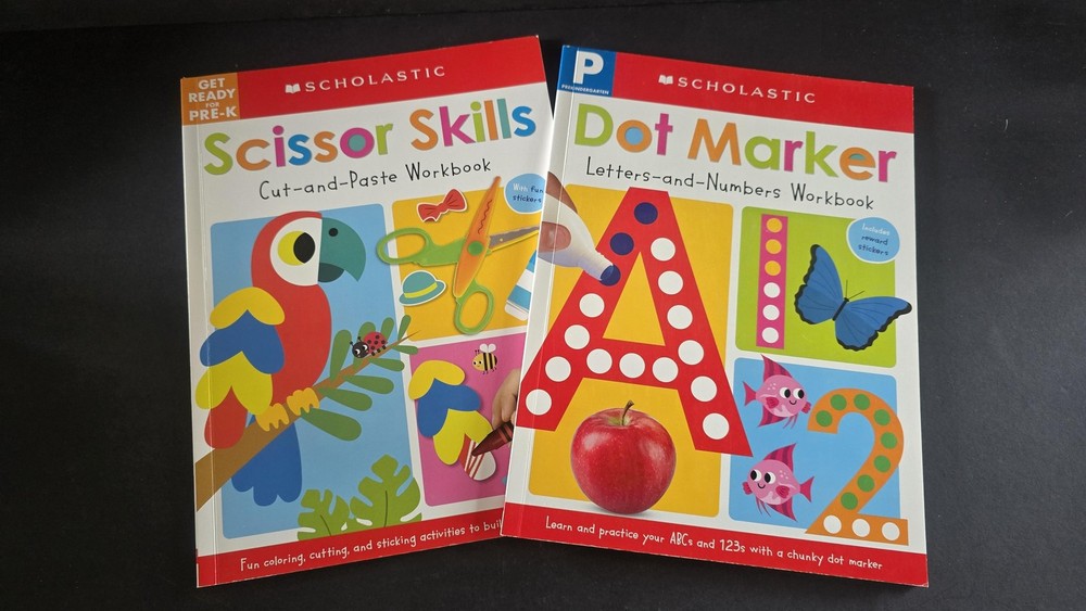 Scholastic Dot Marker & Scissor Skills PB Workbooks Scott Barker Kids Set Of 2