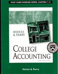 College Accounting (16th Edition): Study GuideWorking Papers, Chapte – GOOD