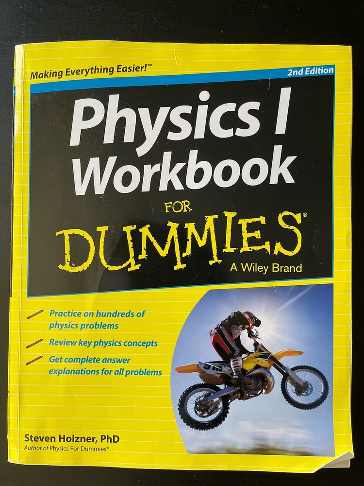 Physics I Workbook for Dummies by Steven Holzner (2014, Trade Paperback)