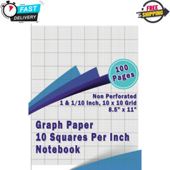 Graph Paper 10 Squares Per Inch Notebook: 100 Pages, 8.5×11 Inch,10×10 *Paperbak