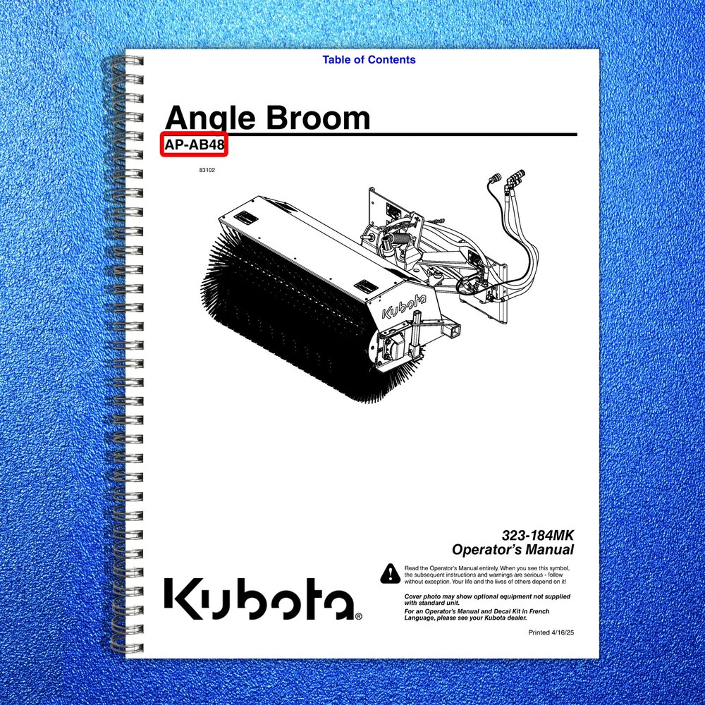 LAND PRIDE AB48 Angle Broom Operators Manual – STEEL WIRE BOUND – TOUGH COVERS