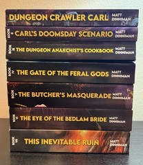 SIGNED Dungeon Crawler Carl Paperback Set 1-7 OOP Matt Dinniman