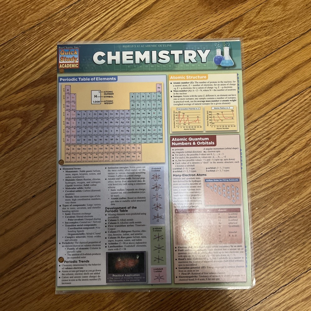 Chemistry : A QuickStudy Laminated Reference Guide by Mark Jackson (2012, ph)