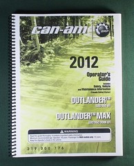 2012 Can-Am Outlander 500 EFI Owner’s Manual: 188 Pages & Protective Covers