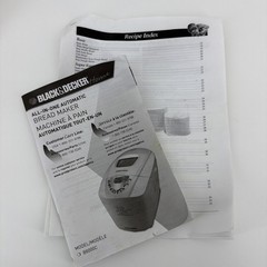 BLACK & DECKER ALL IN ONE 3lb BREADMAKER # B6000C OPERATING MANUAL +RECIPES
