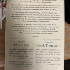 Abundance by Ezra Klein and Derek Thompson (2025, Hardcover)