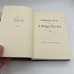 A Bridge Too Far By Cornelius Ryan Hardback WWII 1st ED