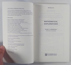 2016 Alan Beardon MATHEMATICAL EXPLORATIONS open questions & recreations