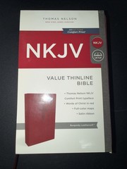 NKJV Value Thinline Bible, Wine Leathersoft, Gray Letter Comfort Print Thinline