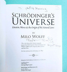 SIGNED Schrodinger’s Universe Einstein Origin of the Natural Laws by Milo Wolff