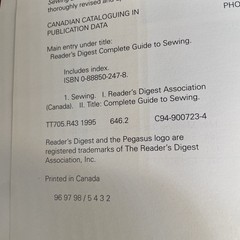 Reader’s Digest Complete Guide to Sewing Hardcover Sewing Reference Book 1995