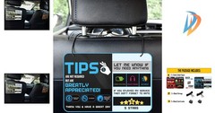 Waterproof Ride-Share Sign Pack – 5 Stars Tips for Drivers – 9×6 Inches, 2 Pack