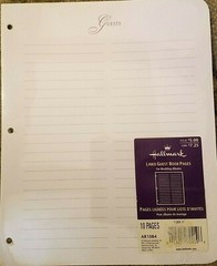 HALLMARK AR1084 LINED GUEST BOOK PAGES ~ 10 Count ~ NOS in Wrap ~ Free Shipping!